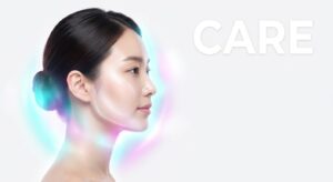 리프팅 시술 후 평온한 표정의 한국인 여성 모델과 피부 회복 컨셉